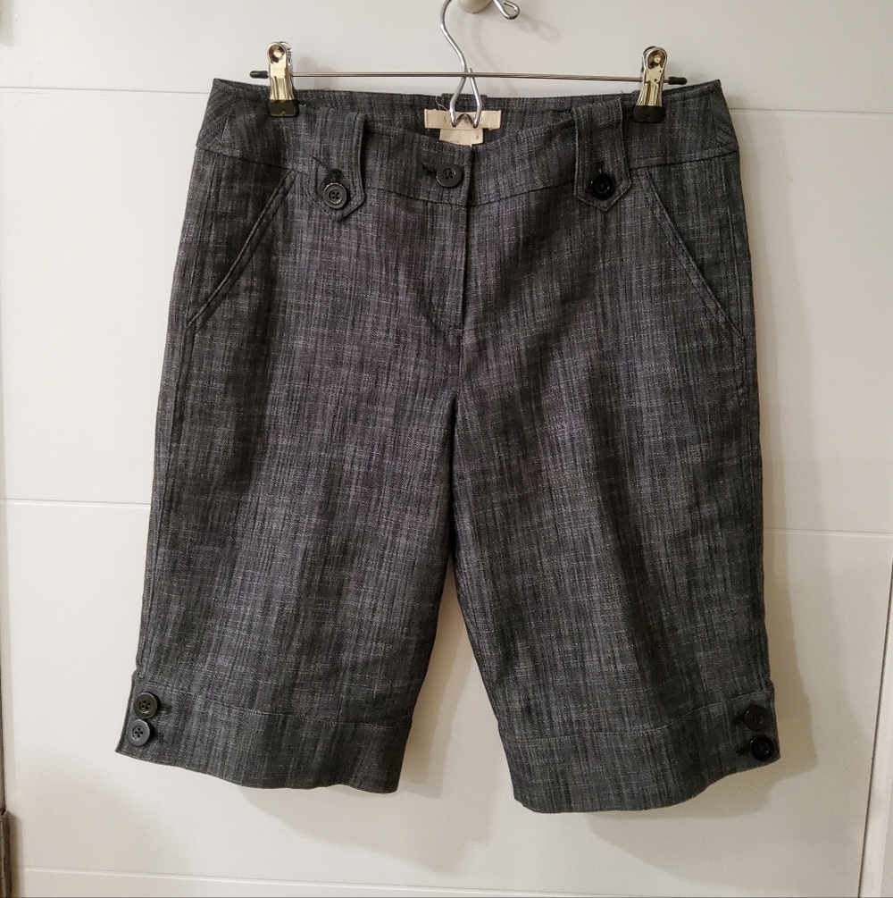 Sandro Gray Tailored Bermuda Denim Shorts Size 8